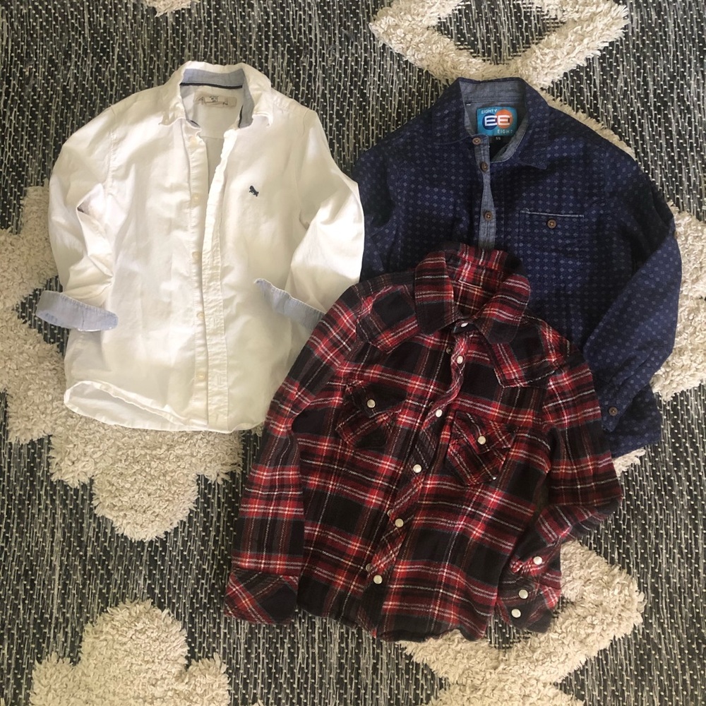 Bundle of boys button up shirts